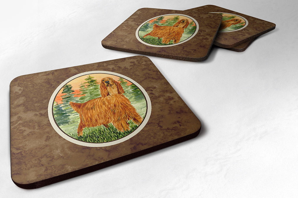 Irish Setter Foam Coasters Set of 4 Cup Coasters for Indoor Outdoor, Tabletop Protection, Anti Slip, Mouse pad Material
