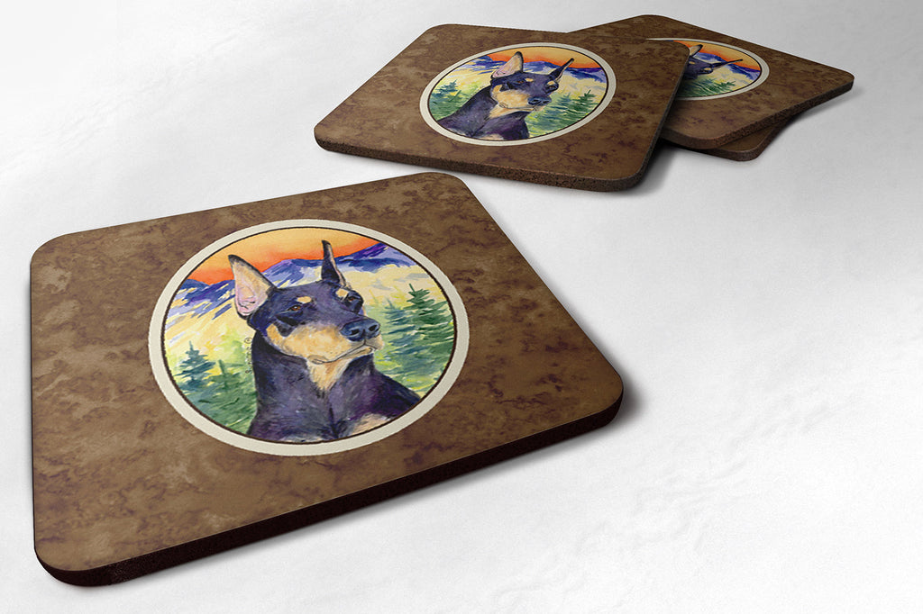 Doberman Foam Coasters Set of 4 Cup Coasters for Indoor Outdoor, Tabletop Protection, Anti Slip, Mouse pad Material