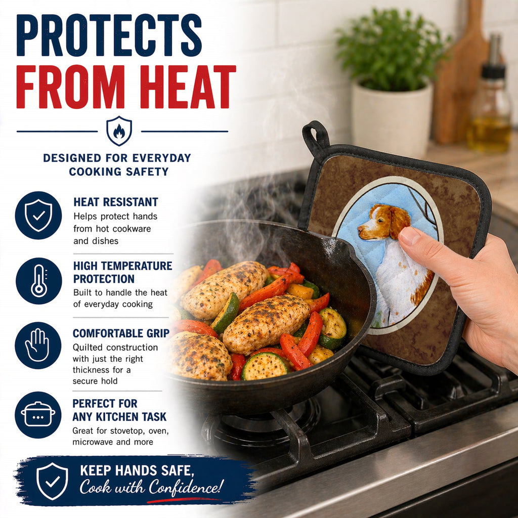 Setter Pot Holder Set of 2 Heat Resistant Quilted Hot Pads 7.5 x 7.5 Inch, Insulated Kitchen Trivets for Cooking & Baking