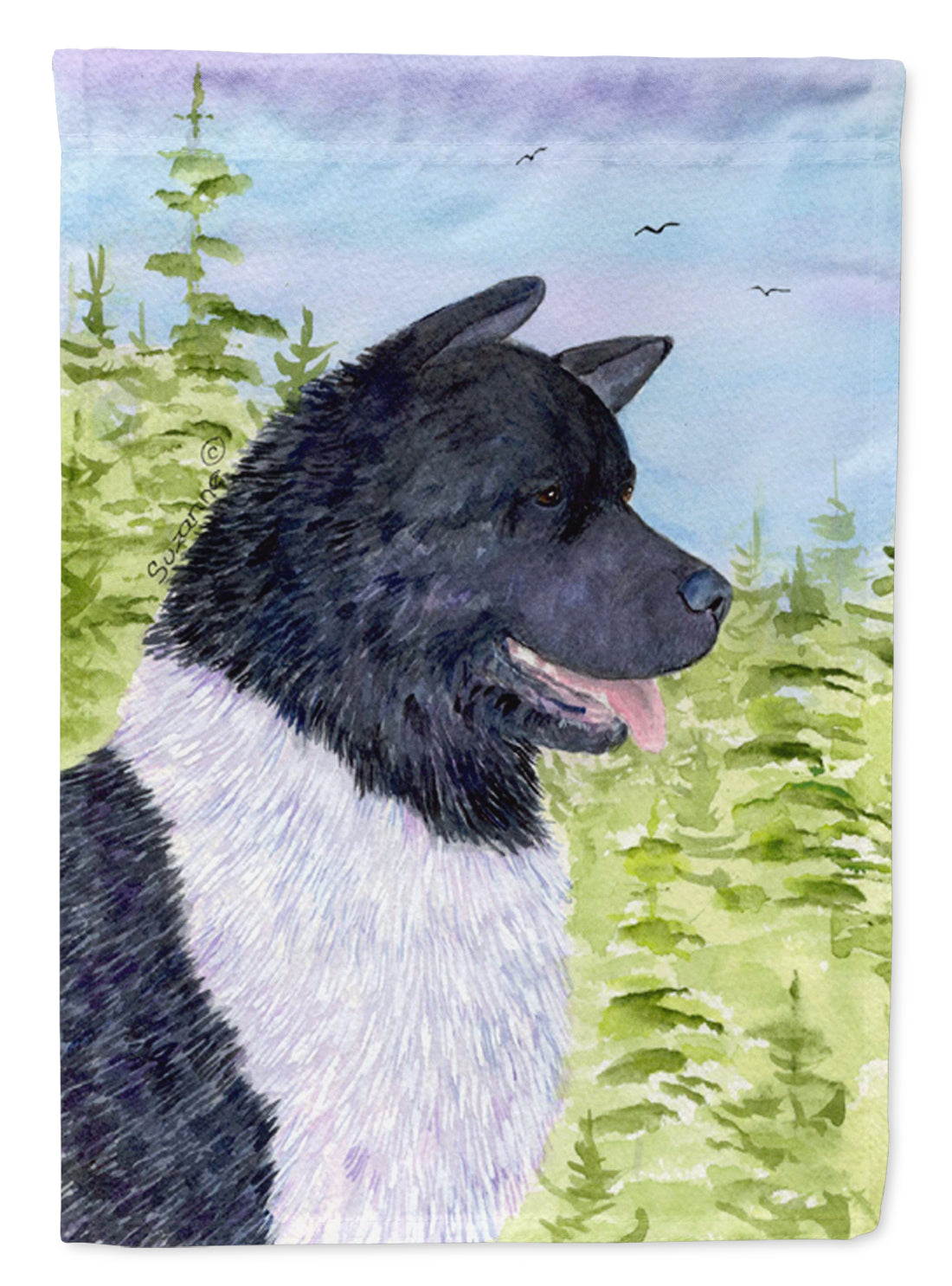 Akita House Flag 28x40 Porch Sleeve Pole Decorative Outside Yard Banner Artwork Wall Hanging, Polyester