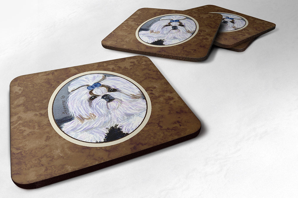 Shih Tzu Foam Coasters Set of 4 Cup Coasters for Indoor Outdoor, Tabletop Protection, Anti Slip, Mouse pad Material