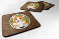 Corgi Foam Coasters Set of 4 Cup Coasters for Indoor Outdoor, Tabletop Protection, Anti Slip, Mouse pad Material