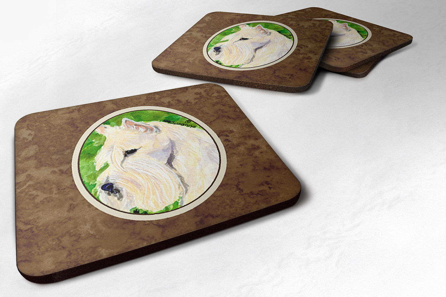 Scottish Terrier Foam Coasters Set of 4 Cup Coasters for Indoor Outdoor, Tabletop Protection, Anti Slip, Mouse pad Material