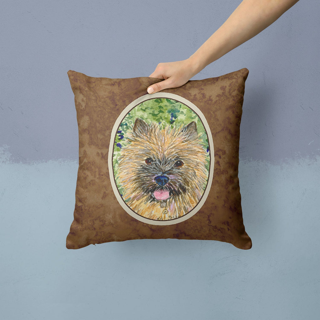 Cairn Terrier Decorative Throw Pillow 14x14 Indoor Outdoor Accent Cushion, Fabric Cover with Insert for Sofa, Bed, Porch & Living Room