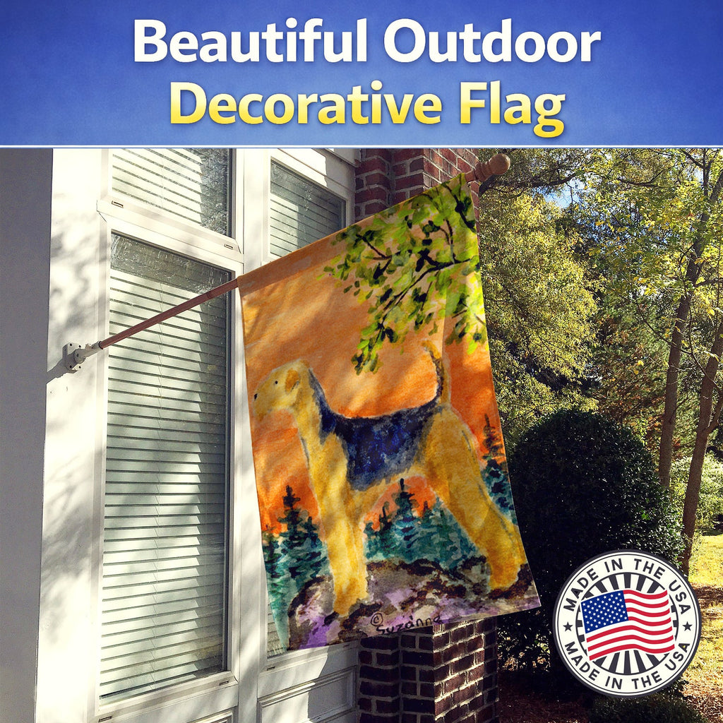 Airedale House Flag 28x40 Porch Sleeve Pole Decorative Outside Yard Banner Artwork Wall Hanging, Polyester