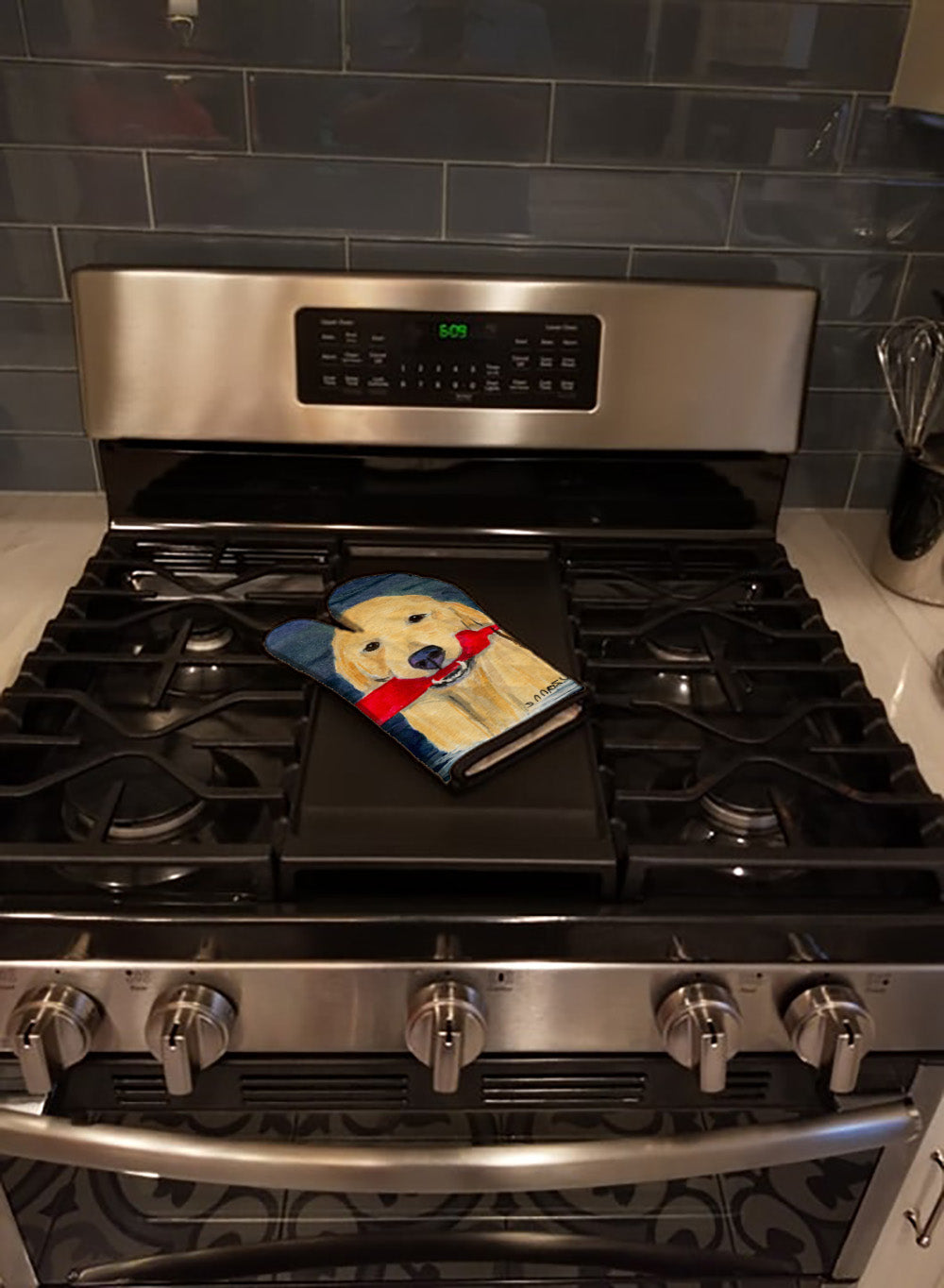 Golden Retriever Oven Mitt Heat Resistant Thick Oven Mitt for Hot Pans and Oven, Kitchen Mitt Protect Hands, Cooking Baking Glove