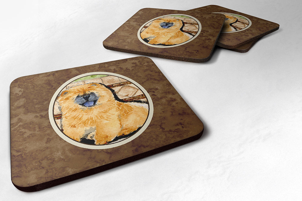 Chow Chow Foam Coasters Set of 4 Cup Coasters for Indoor Outdoor, Tabletop Protection, Anti Slip, Mouse pad Material