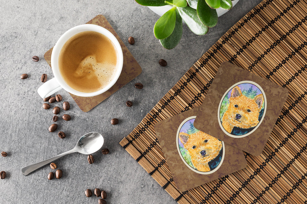 Norwich Terrier Foam Coasters Set of 4 Cup Coasters for Indoor Outdoor, Tabletop Protection, Anti Slip, Mouse pad Material