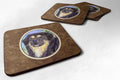 Tibetan Mastiff Foam Coasters Set of 4 Cup Coasters for Indoor Outdoor, Tabletop Protection, Anti Slip, Mouse pad Material
