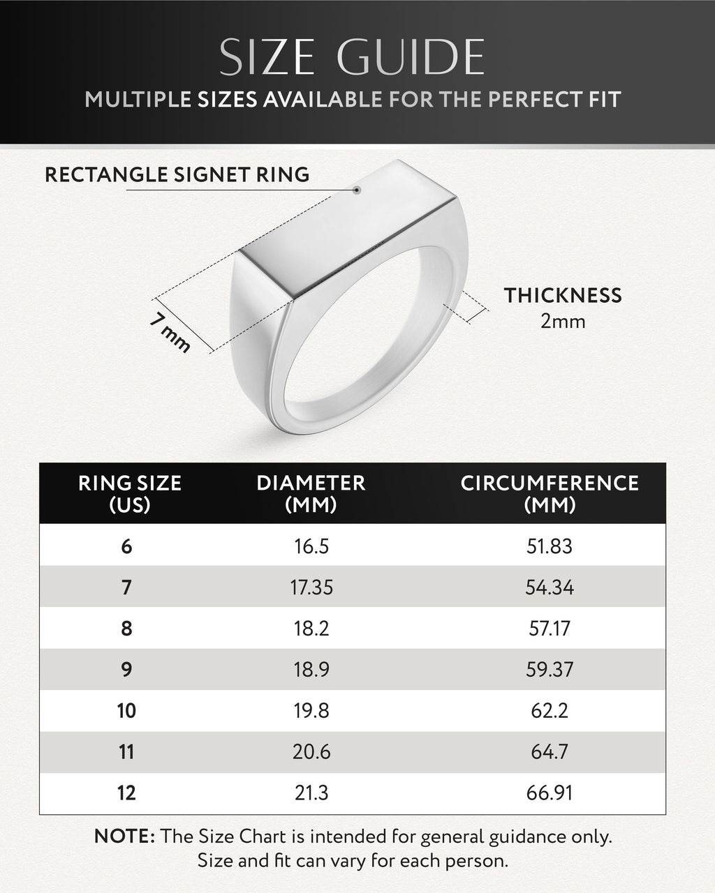 Rectangle Silver Signet Rings (Polished)