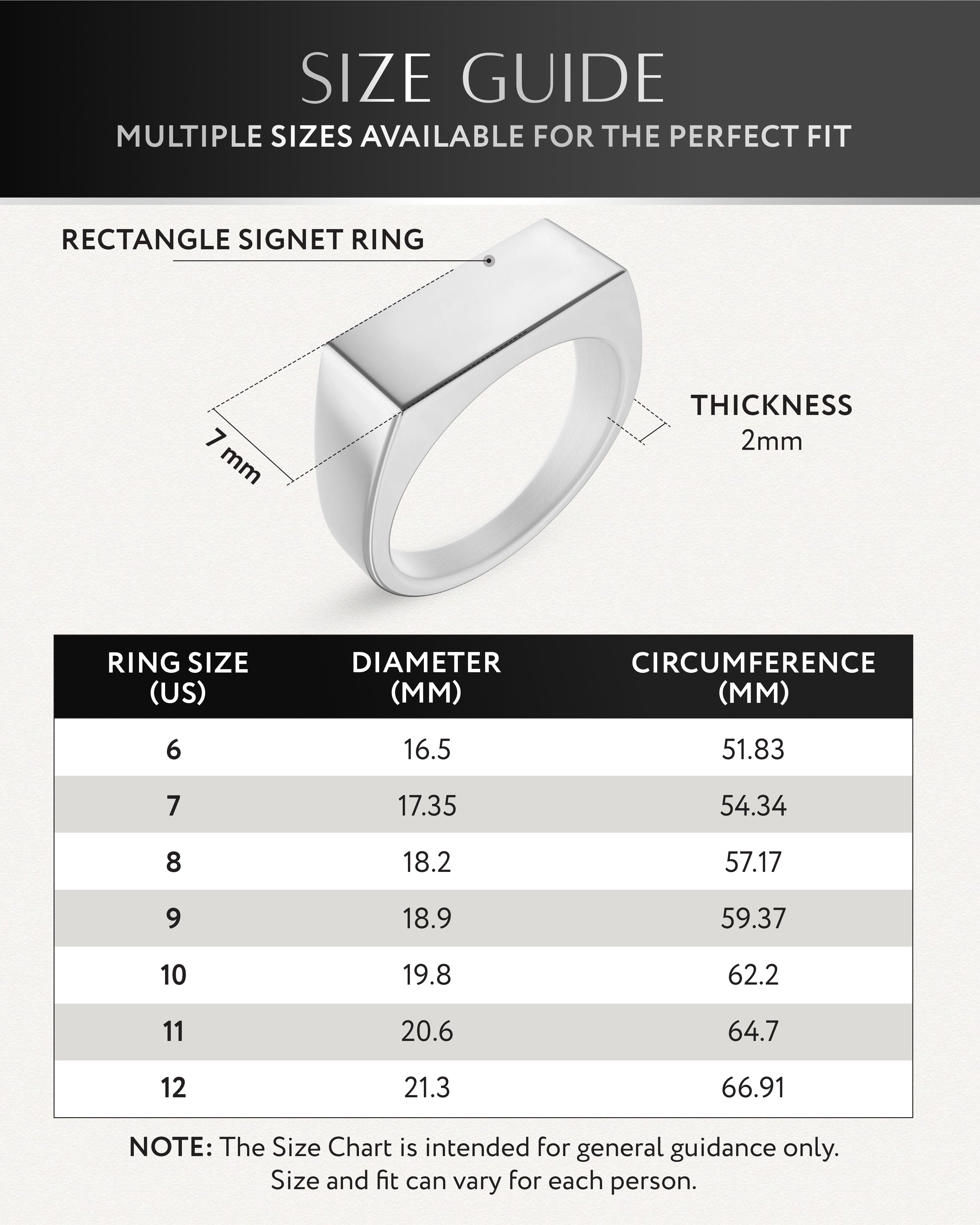 Rectangle Silver Signet Rings (Polished)