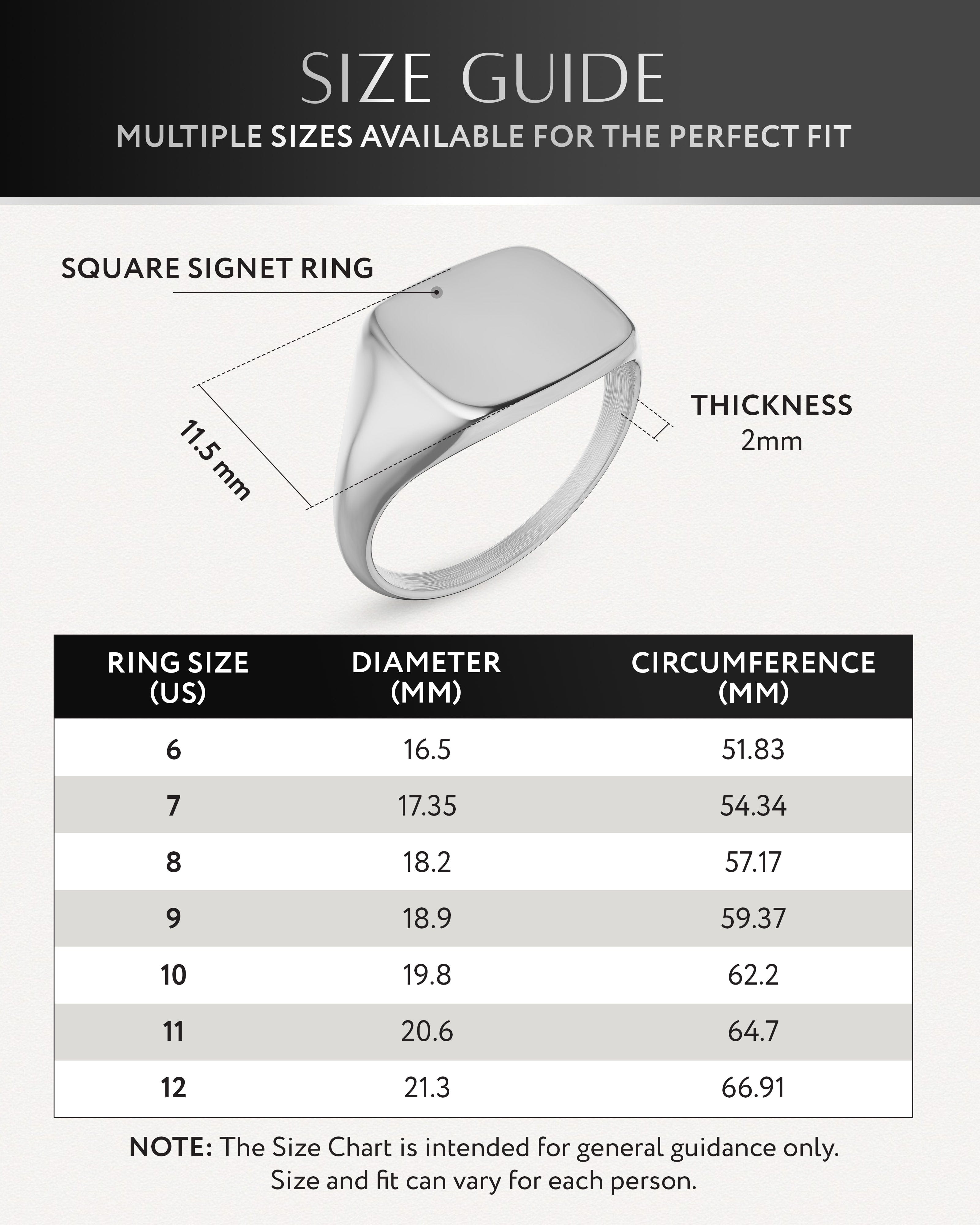 Silver Square Signet Rings (Polished)