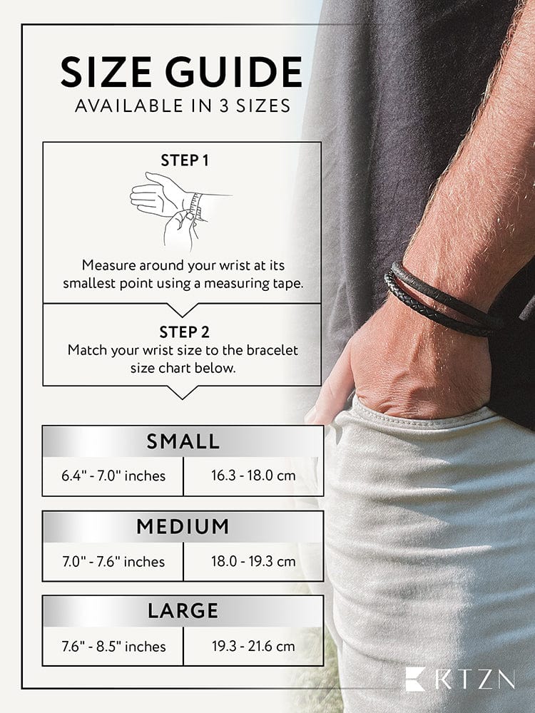 Double Black Suede & Braided Leather Bracelet