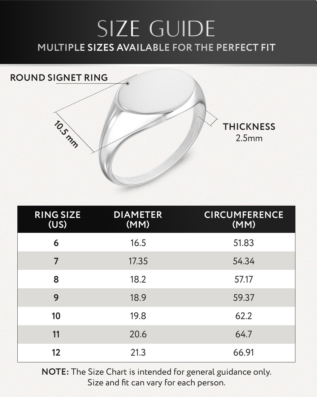 Silver Round Signet Rings (Polished)