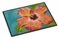 Coral Hibiscus by Malenda Trick Doormat Indoor Outdoor 24H X 36W Front Door Mat Rugs for Entryway, Non Slip Washable Low Pile,