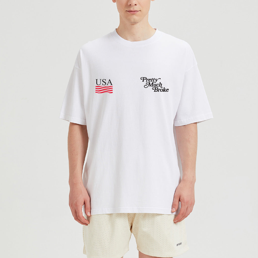 Pretty Much Broke® USA Tee - White