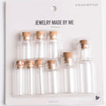 Mini Glass Bottles Set of 9 Tiny Jars with Cork Lid