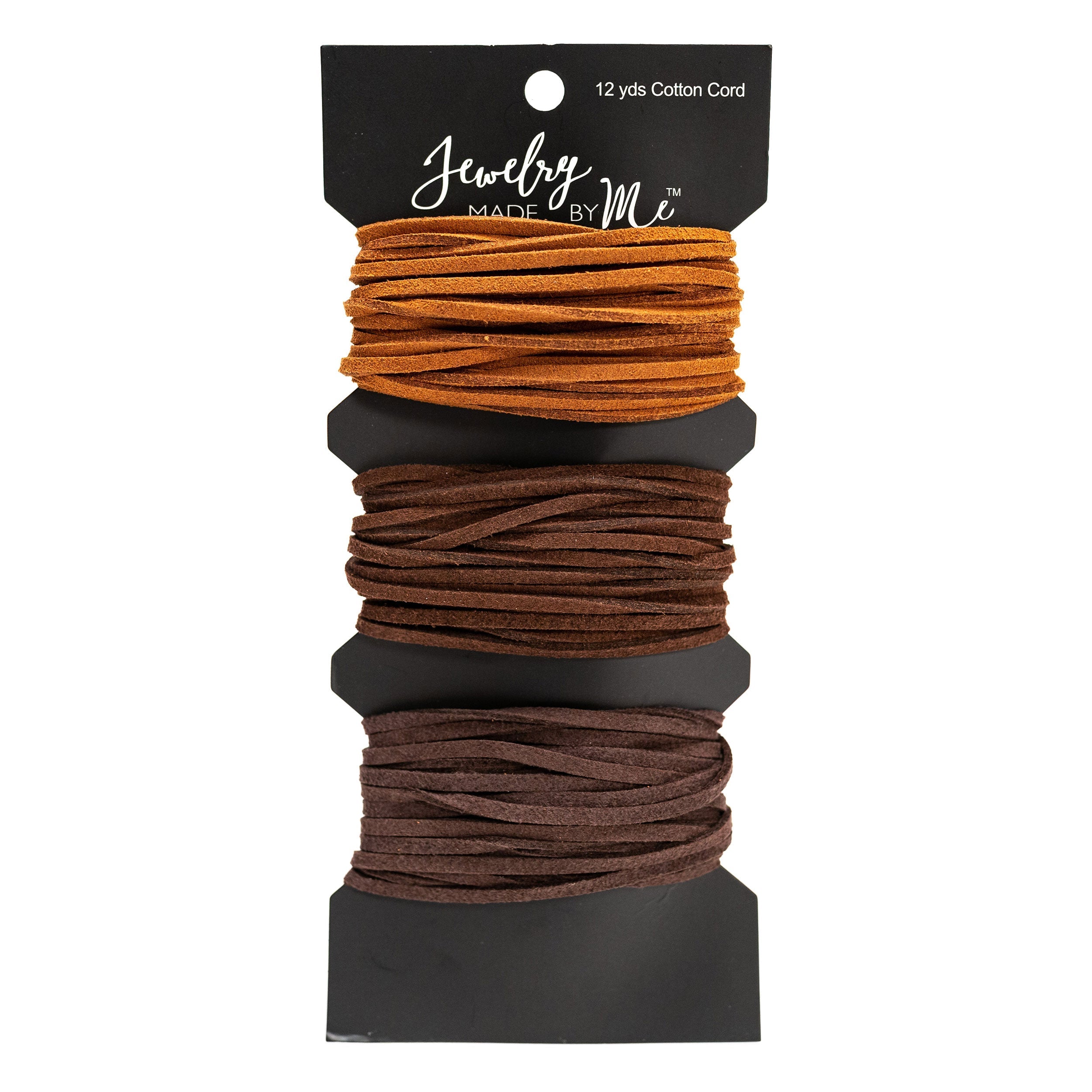 Tan, Brown and Dark Brown Sueded Cording, 12yd