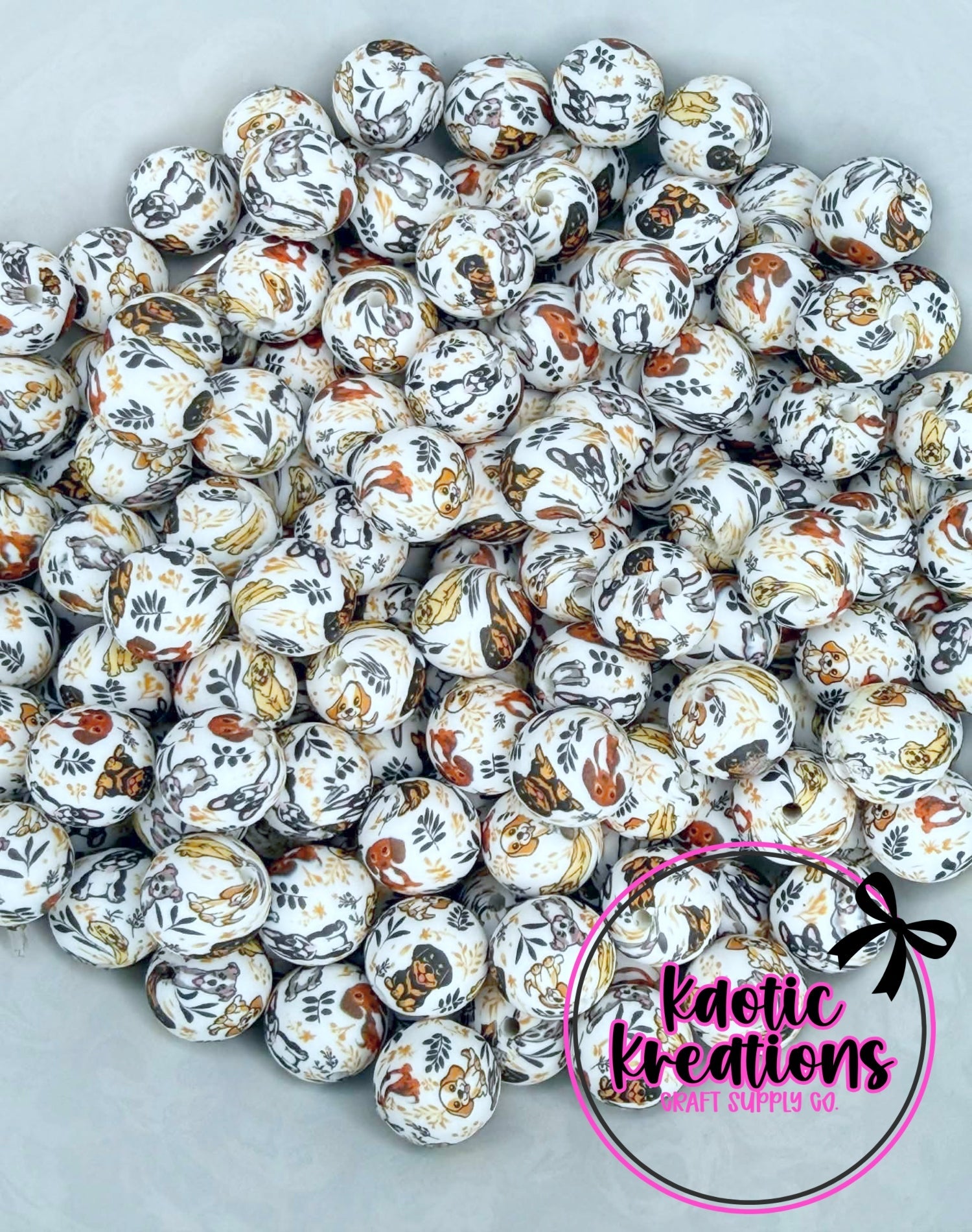P731 PUPPIES 15MM PRINT (10ct)