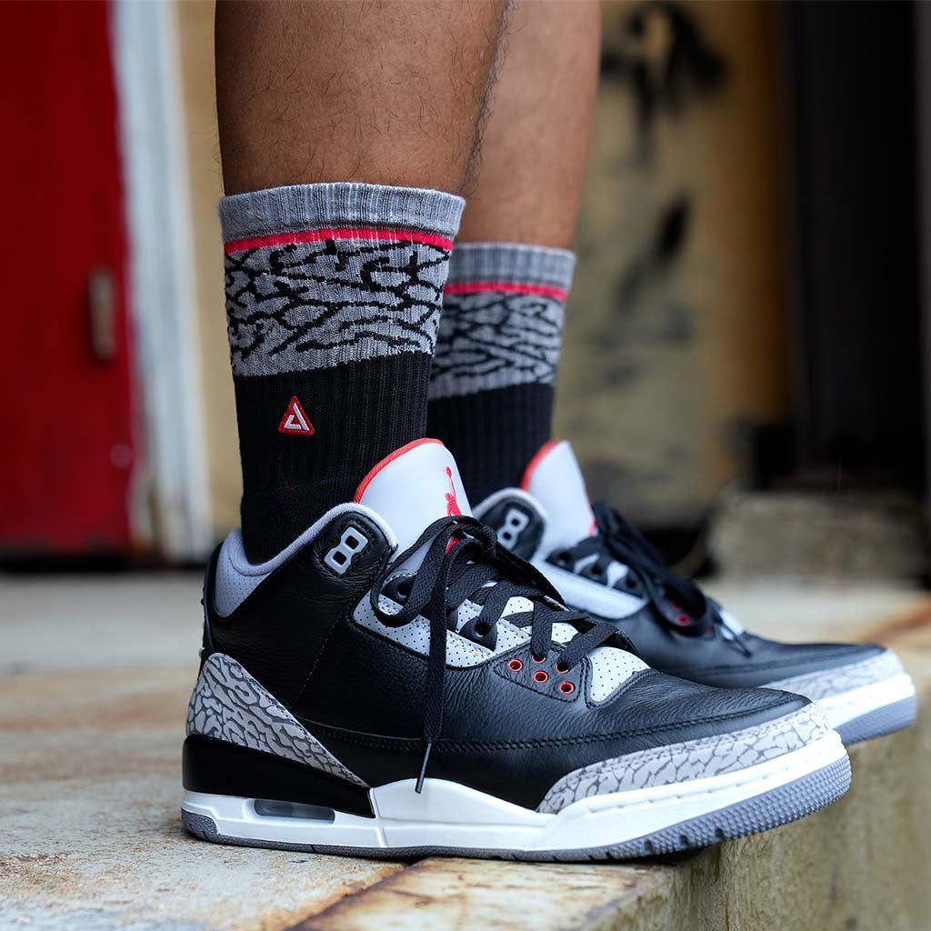 SNKR Socks - Black Cement 3