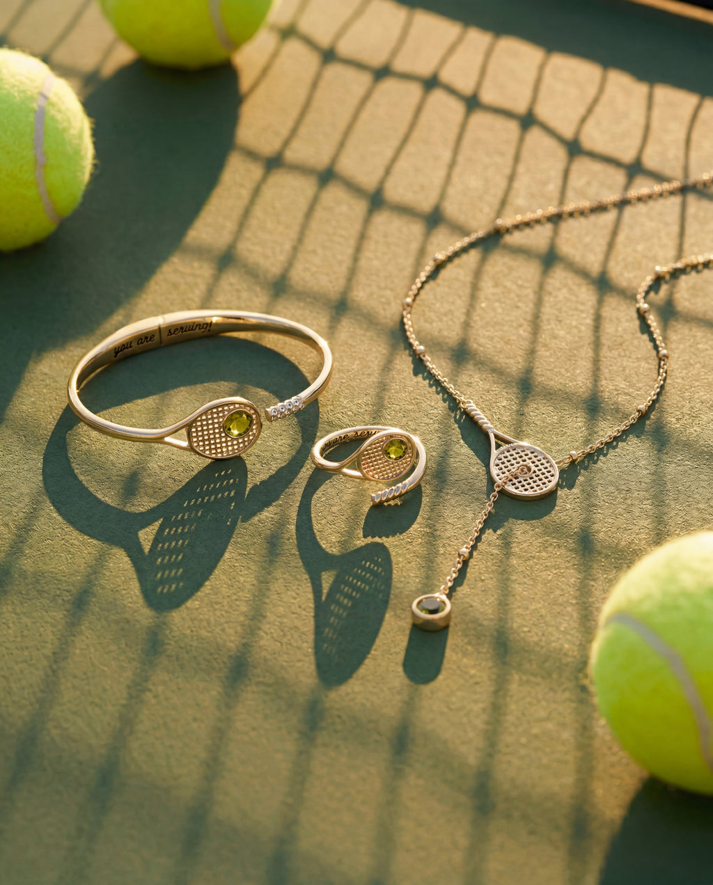 Tennis Racket 'You Are Serving' Wrap Ring