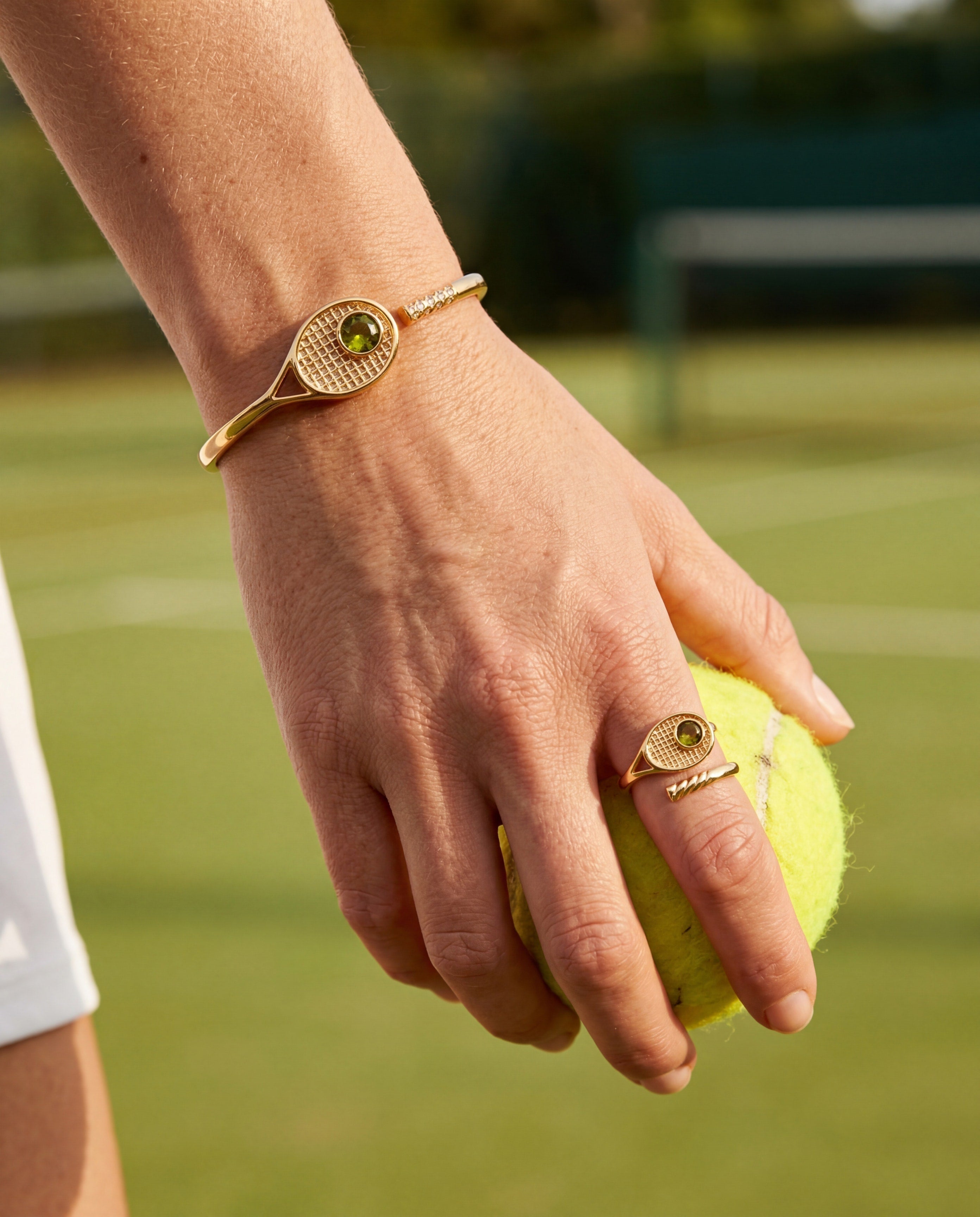Tennis Racket 'You Are Serving' Wrap Ring