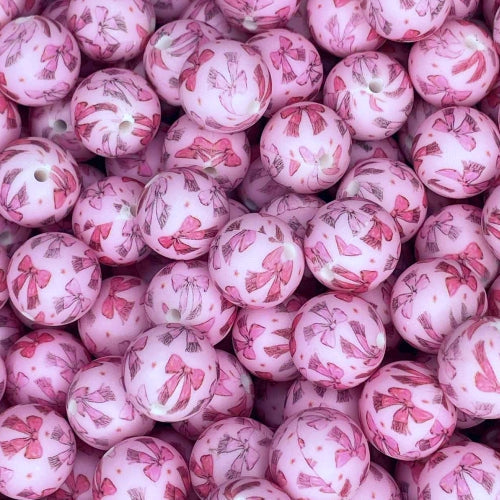 P696 PINK BOWS 15MM PRINT (10ct)