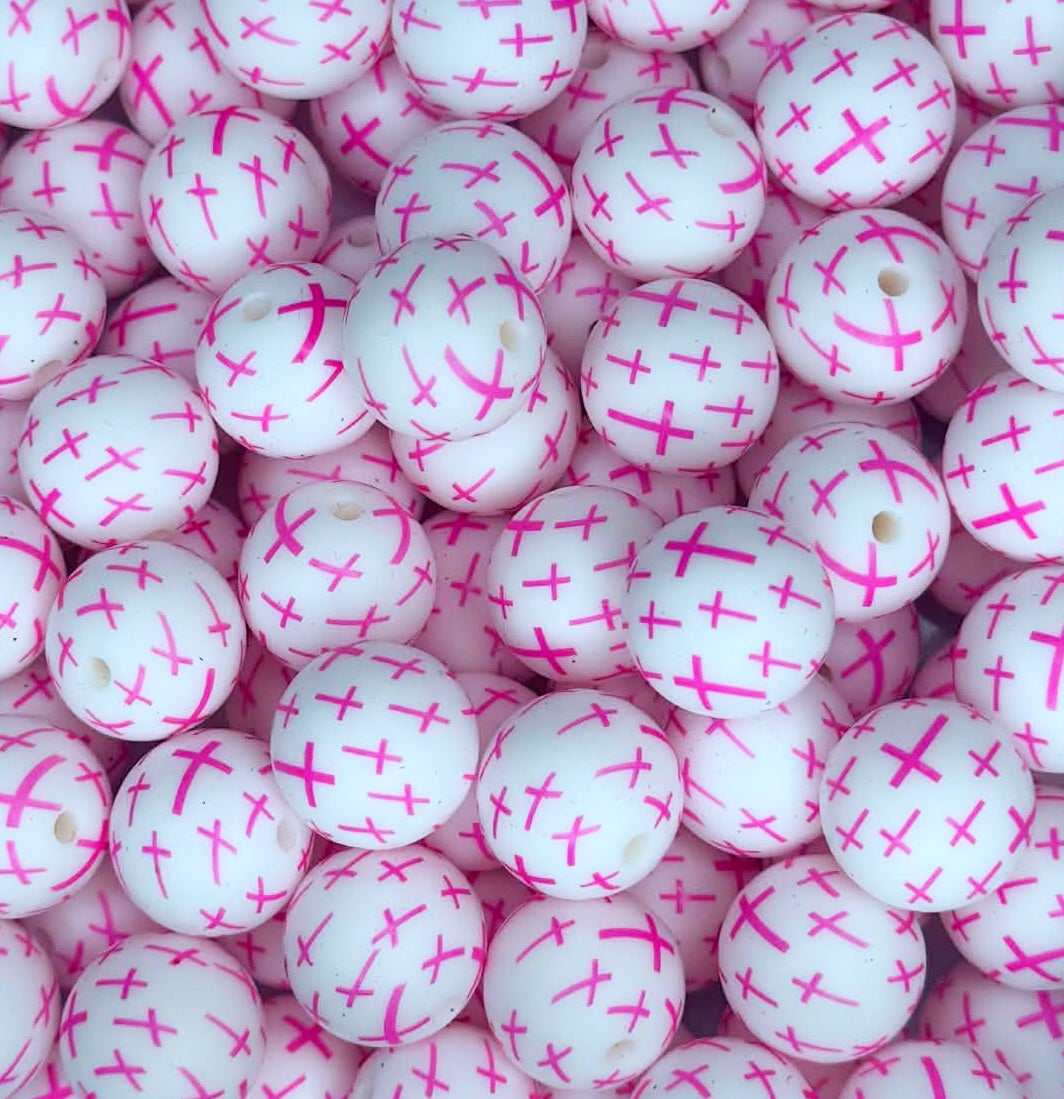 P713 PINK CROSS 15MM PRINT (10ct)