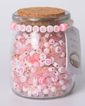 Sparkle Pink Letter Bead DIY Jewelry Jar
