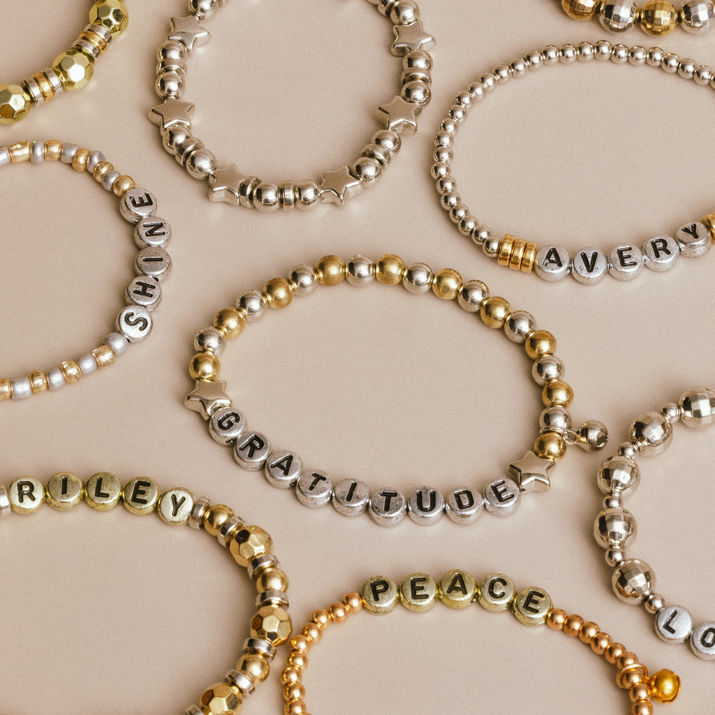 Metallic Mix Gold Letters DIY Bead Box