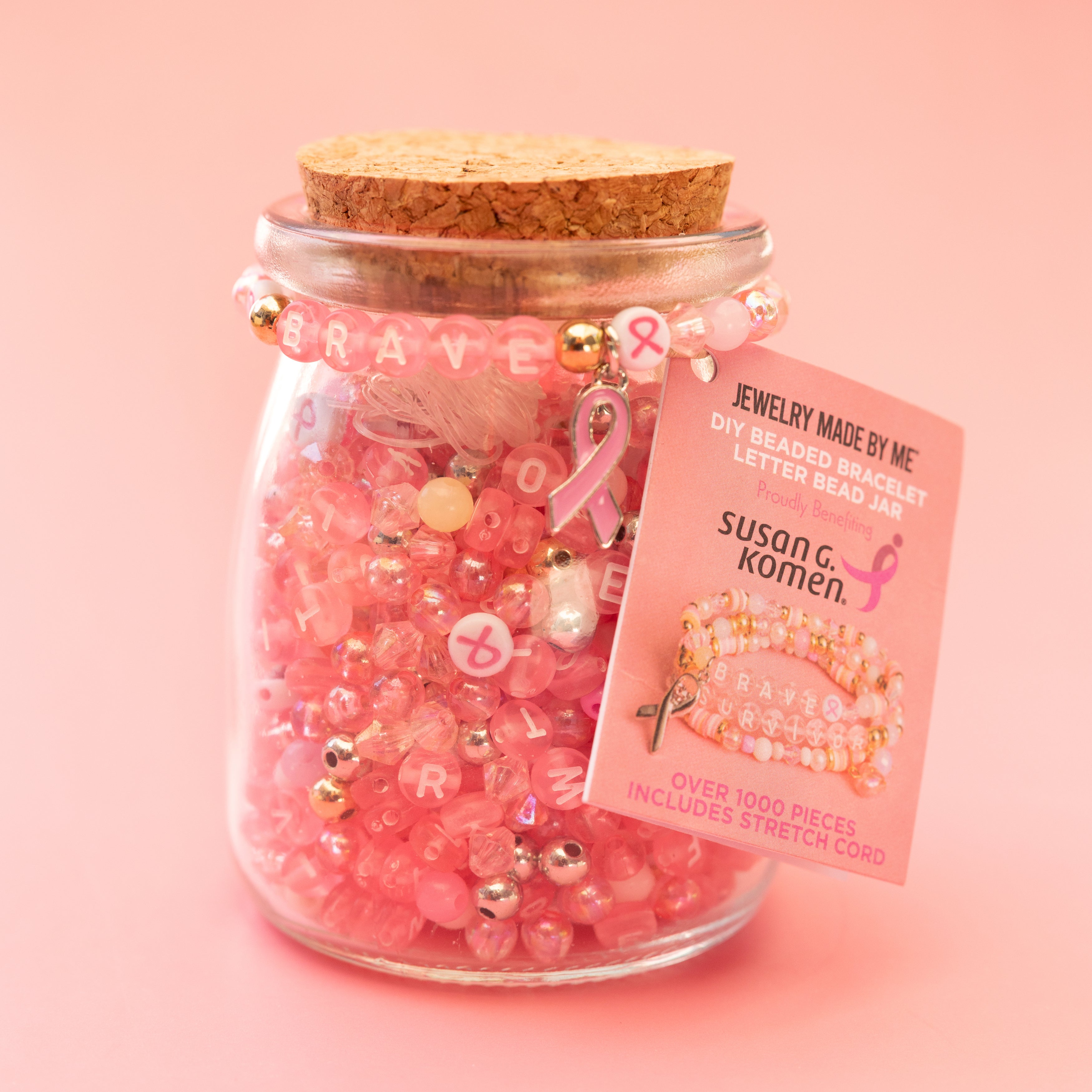 Susan G. Komen Breast Cancer Awareness Pink Letter Beads DIY Bracelet Kit