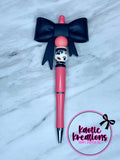 (SHOP DESTASH) PRE-MADE BEADED PEN - JUMBO BOW BP2 (1ct)