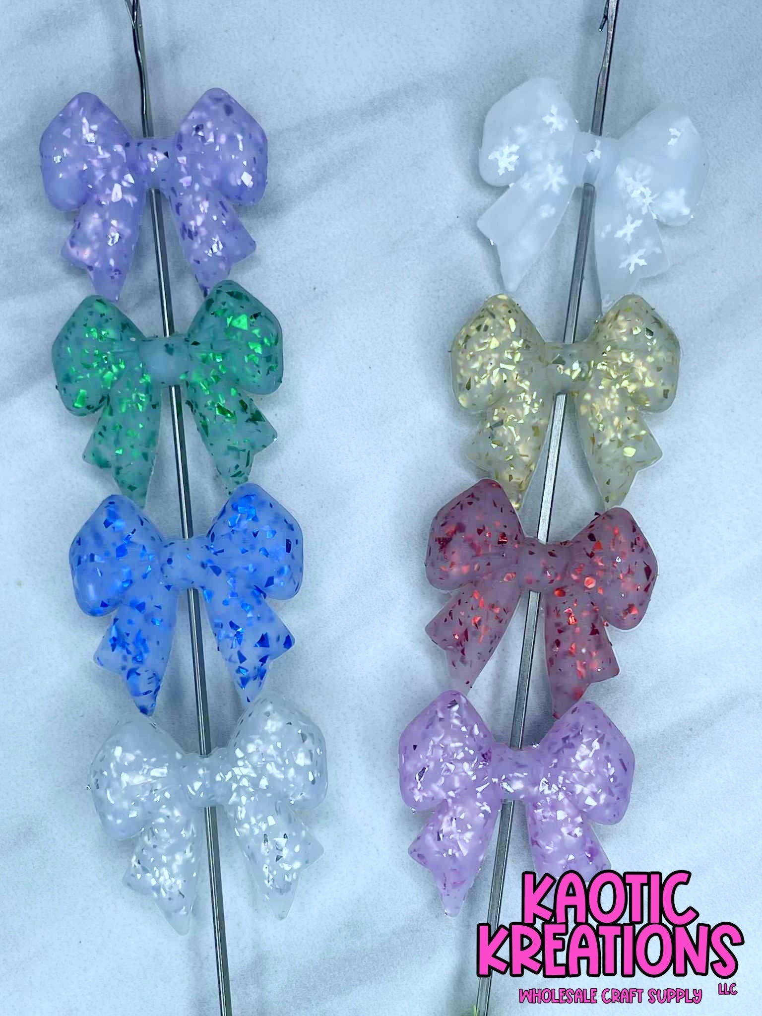 (DISCONTINUED) GLITTER BOW SILICONE FOCAL (1ct)