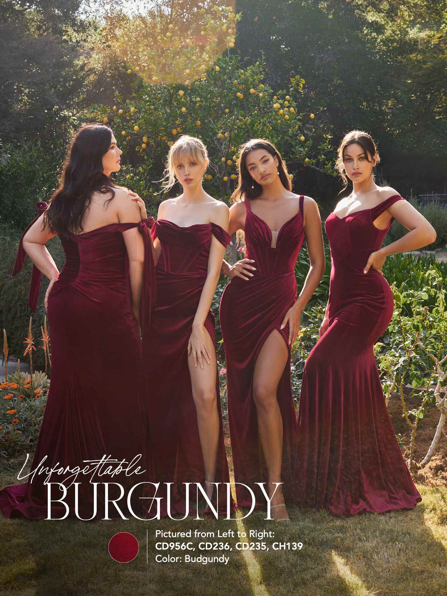 Cinderella Divine CH139 Long Off the Shoulder Fitted Velvet Gown
