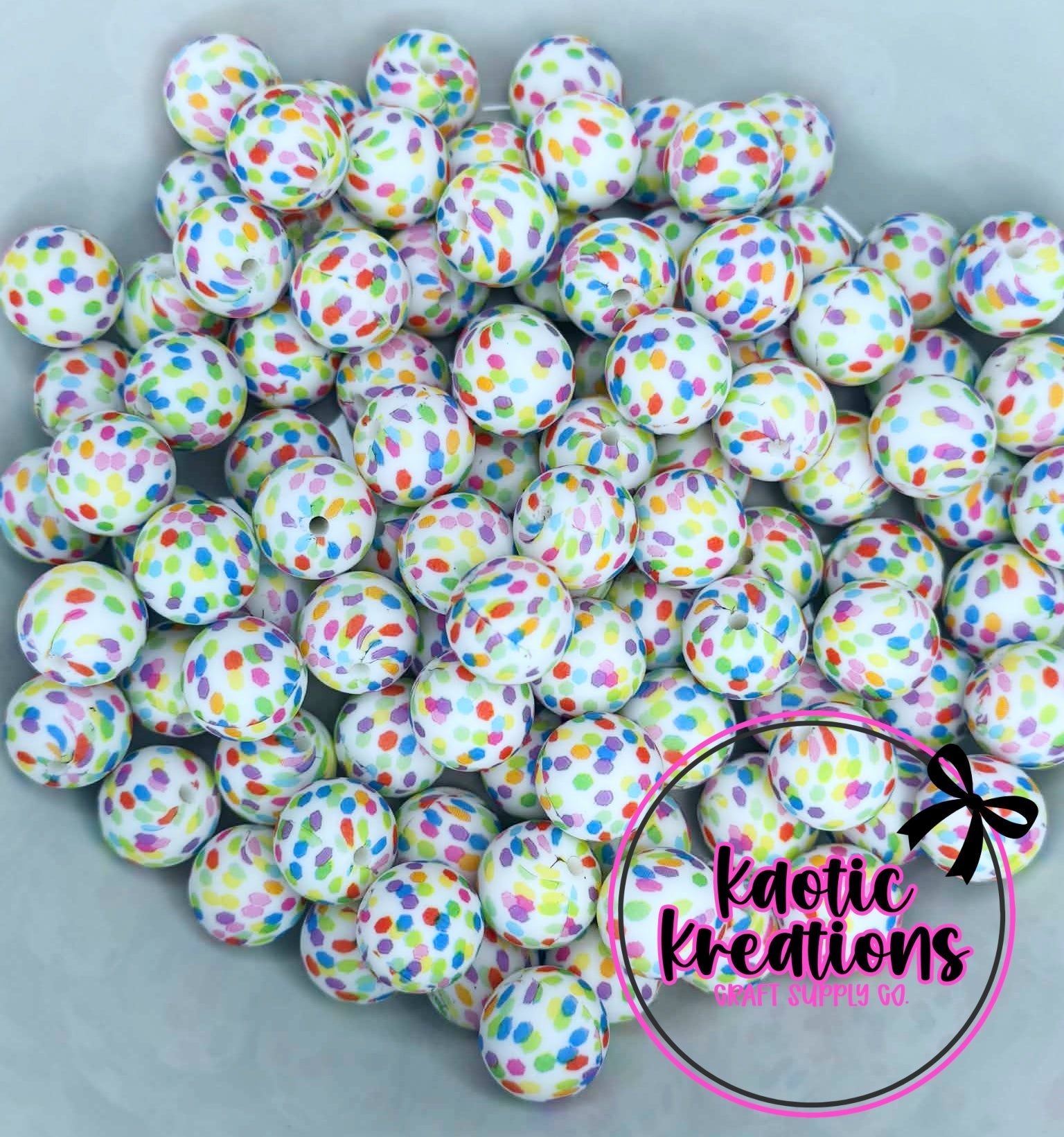 P735 COLORFUL DOTS 15MM PRINT (10ct)