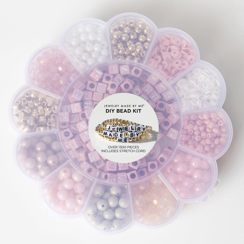 Blush Pink Metallic Block Letter and Polymer Heishi Bead Kit Box