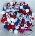 ACRYLIC SILICONE BEAD MIX W/JUMBO BOWS #32 (34ct)