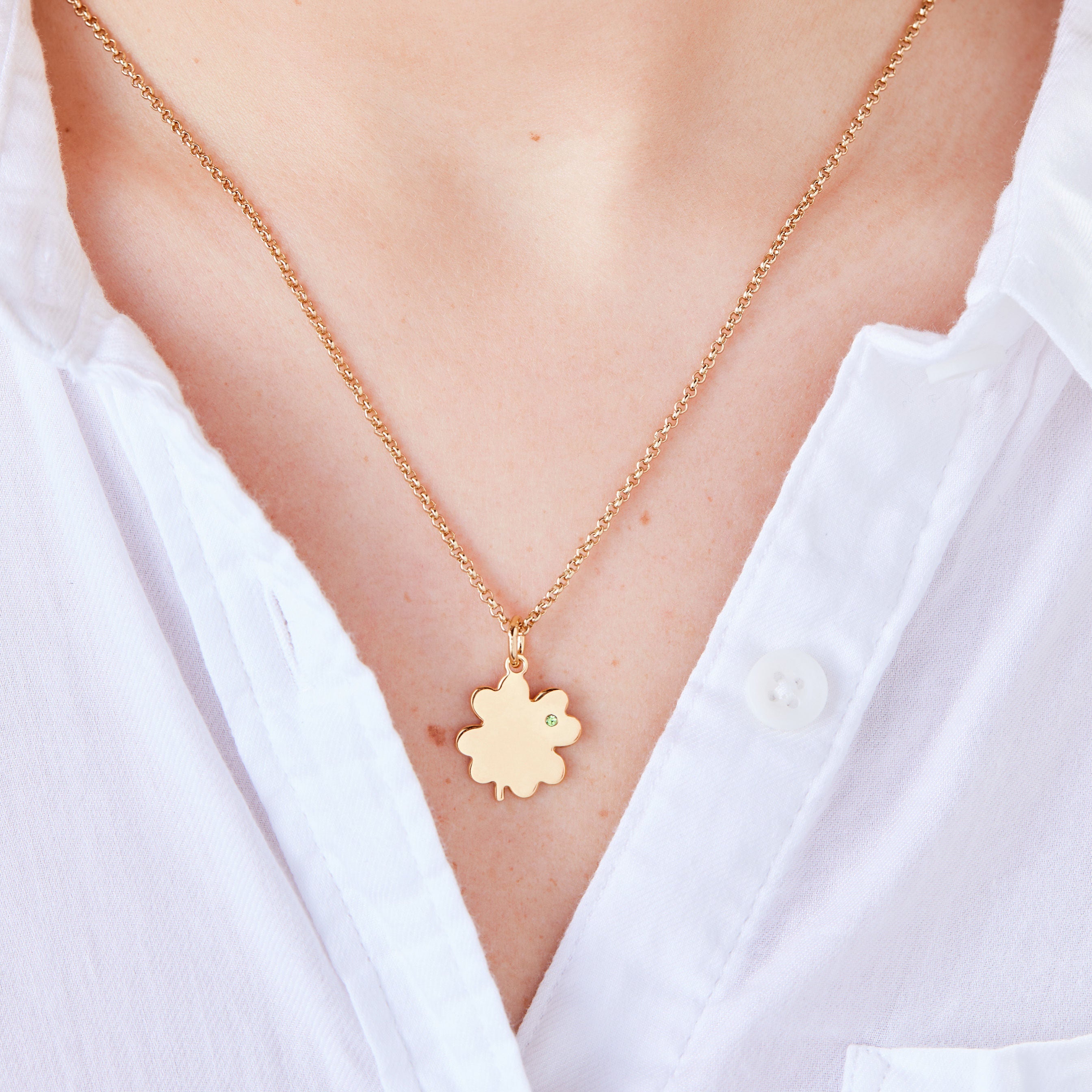 Four-Leaf Clover Necklace, 21"