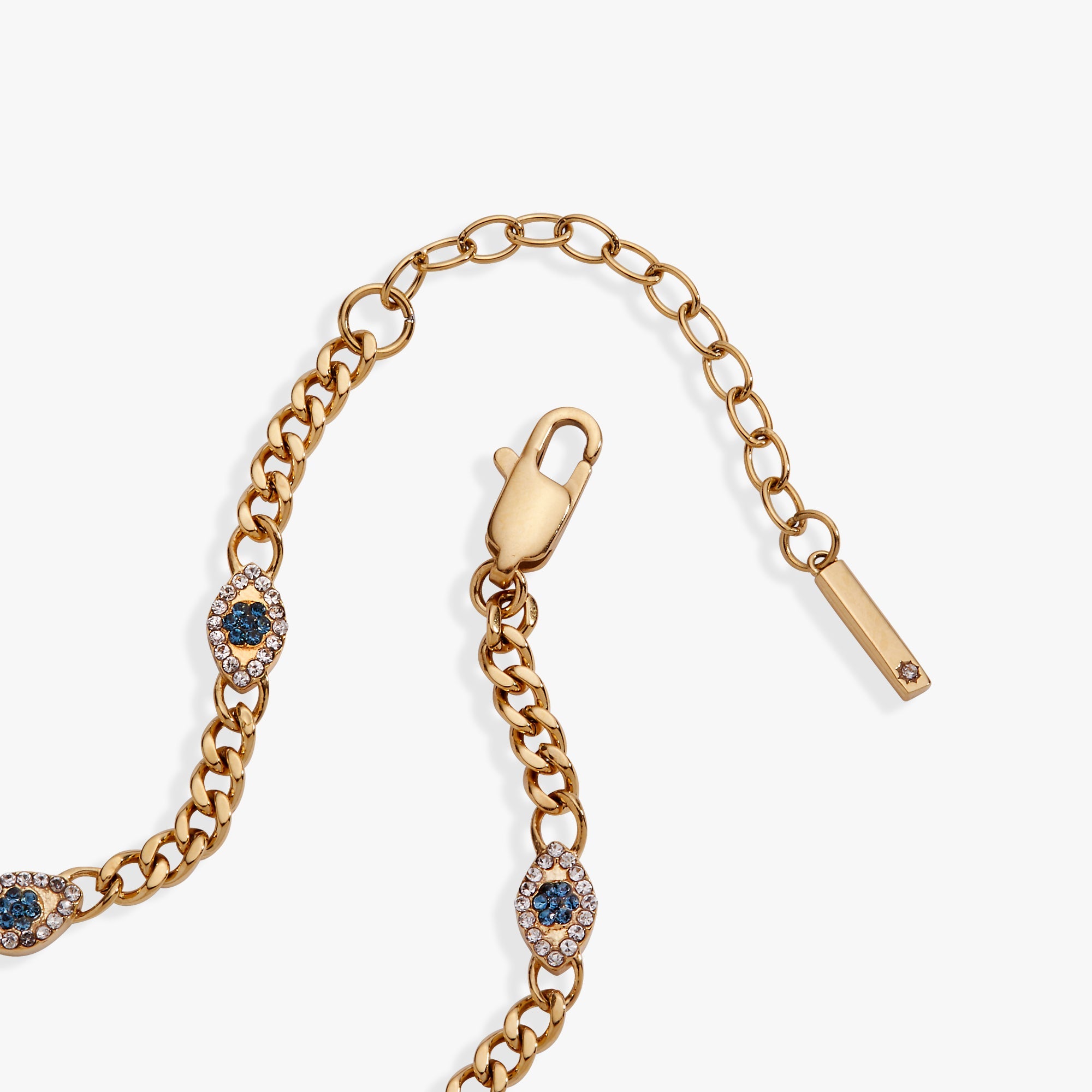 Evil Eye Curb Chain Inline Bracelet