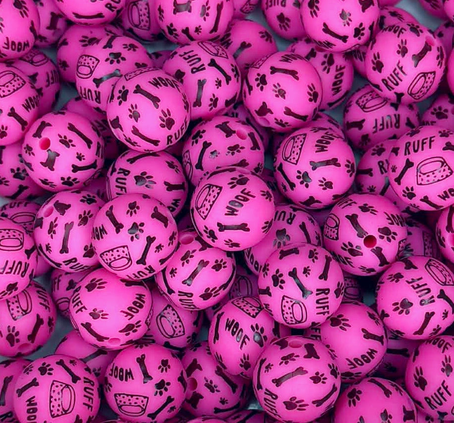 P716 HOT PINK RUFF 15MM PRINT (10ct)