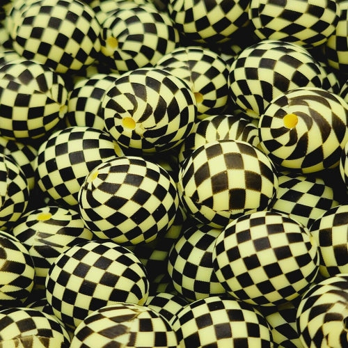 P645 YELLOW CHECKERED 15MM PRINT (10ct)