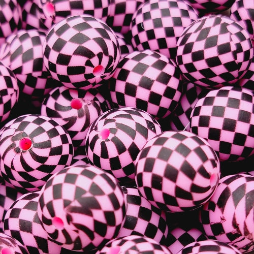 P627 PINK CHECKERED 15MM PRINT (10ct)