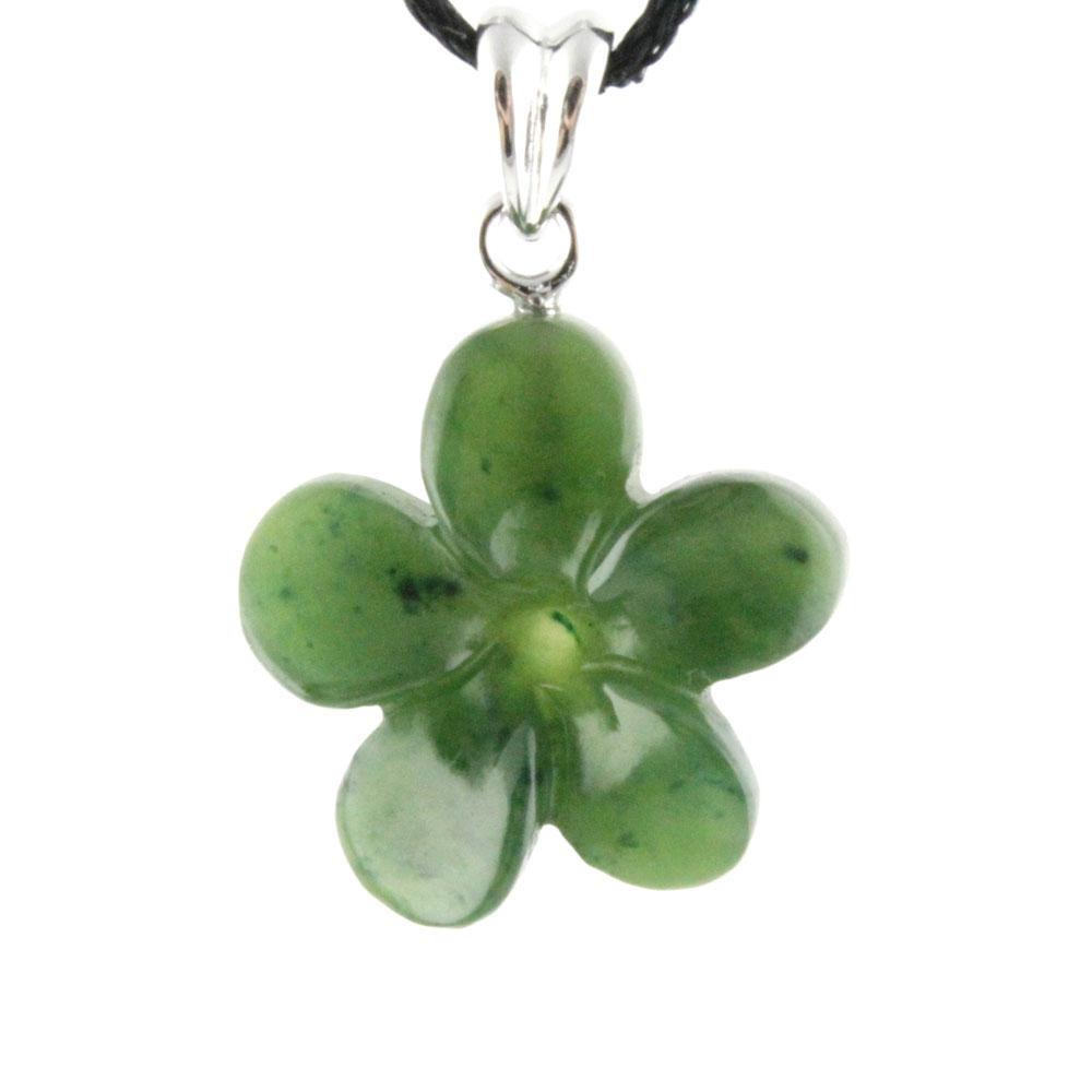 Jade Flower Pendant, Forget Me Knot