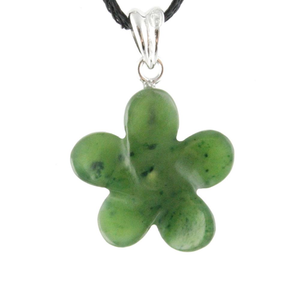 Jade Flower Pendant, Forget Me Knot