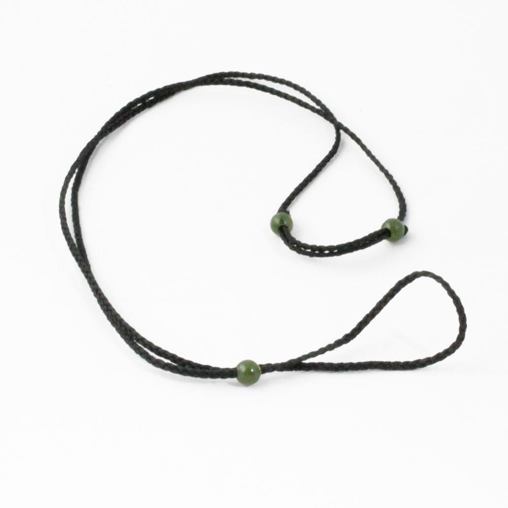 Thick Black or Dark Brown Cord with Jade Beads