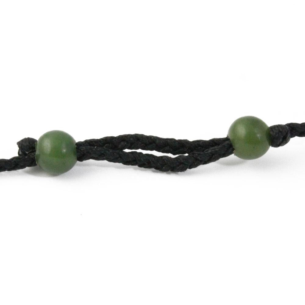 Thick Black or Dark Brown Cord with Jade Beads