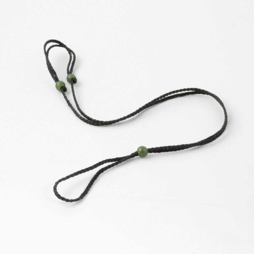 Thick Black or Dark Brown Cord with Jade Beads