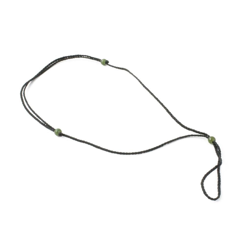 Thick Black or Dark Brown Cord with Jade Beads