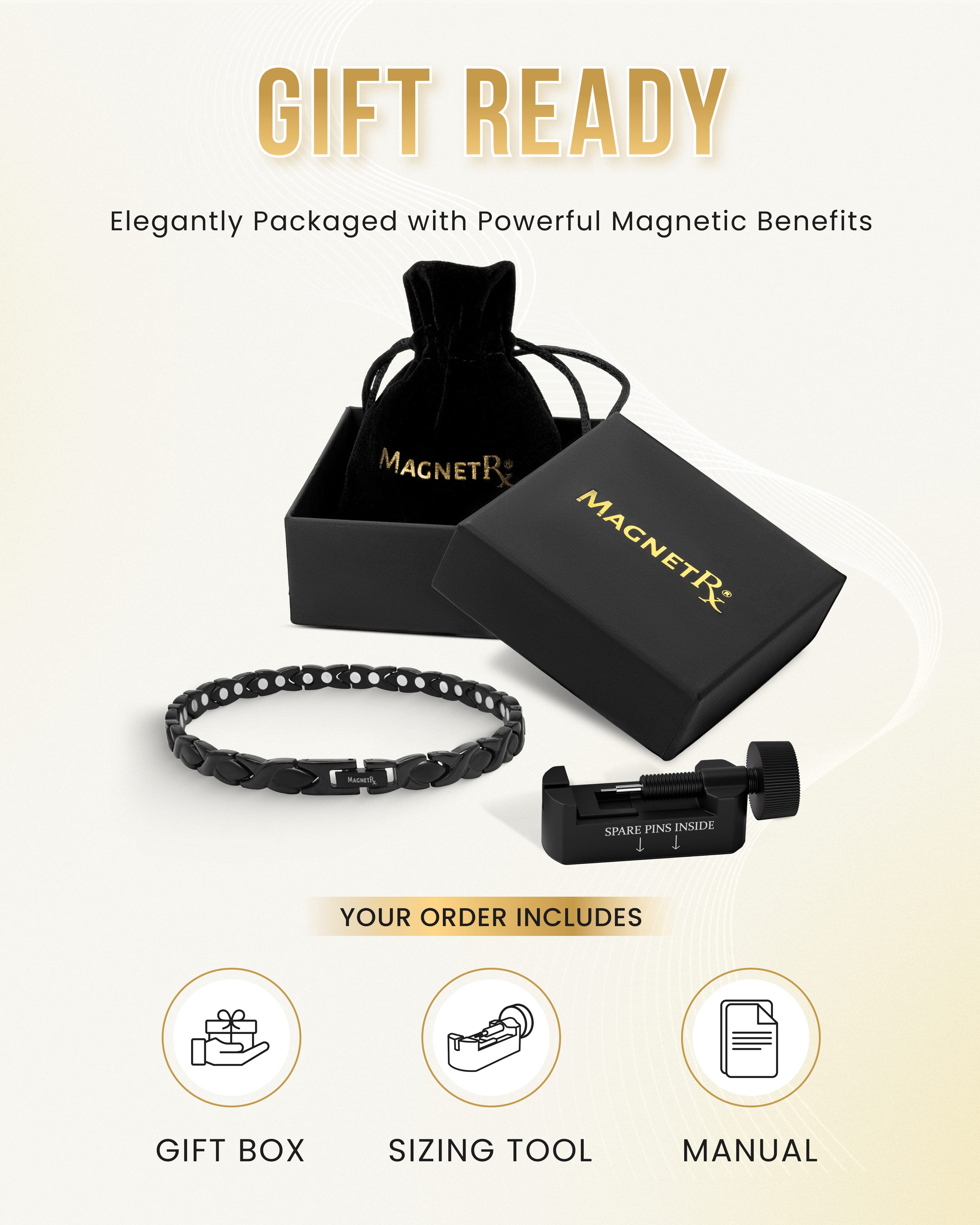 Ultra Strength Titanium Magnetic Therapy Anklet for Women (Black)