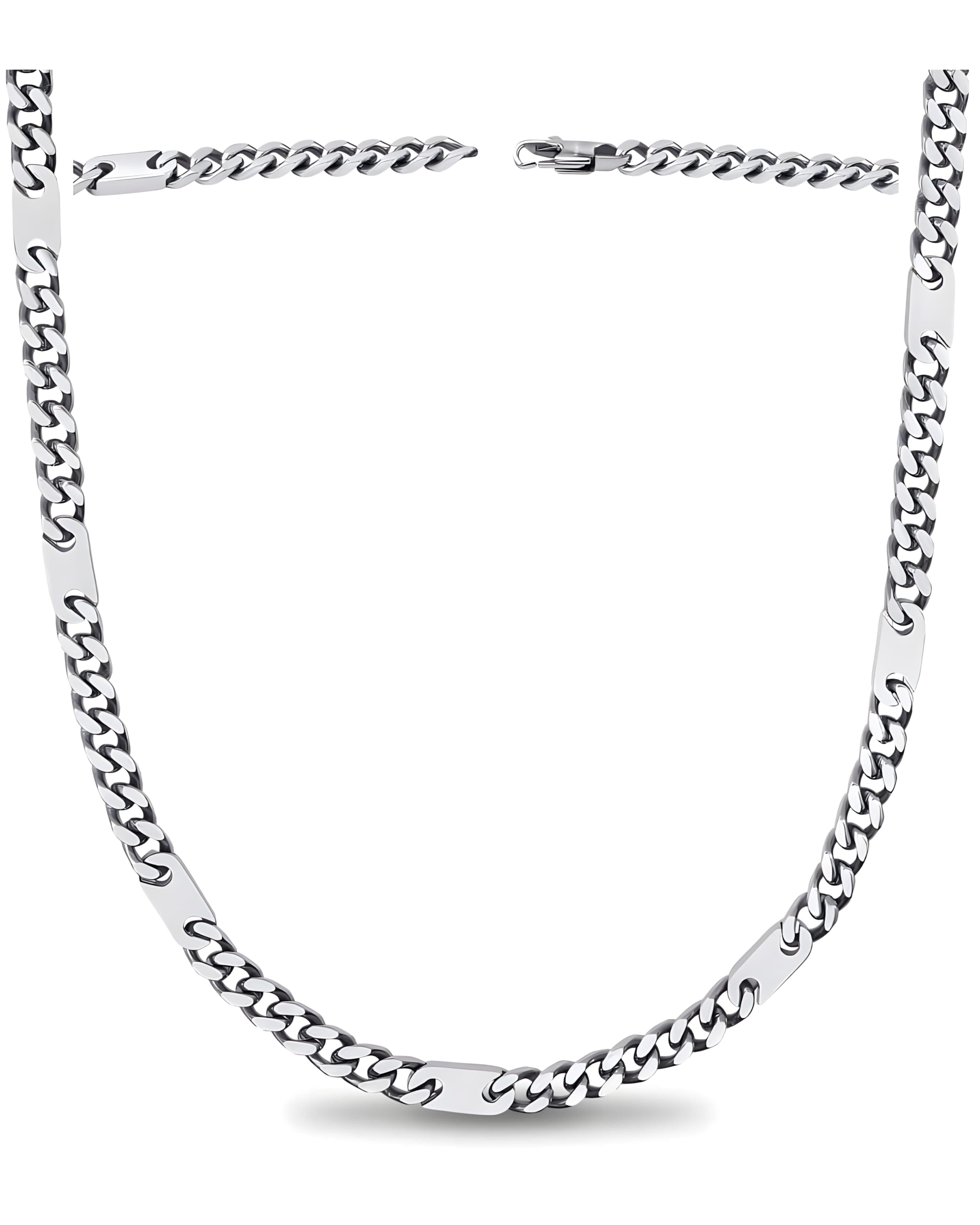 Magnetic Therapy Necklace Stainless Steel Curb Chain